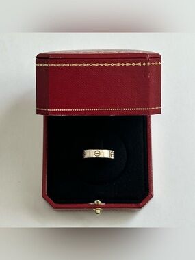 Cartier Love Ring Classic Model 18K White Gold 5.5 mm Size 57 US 8 Thick Band